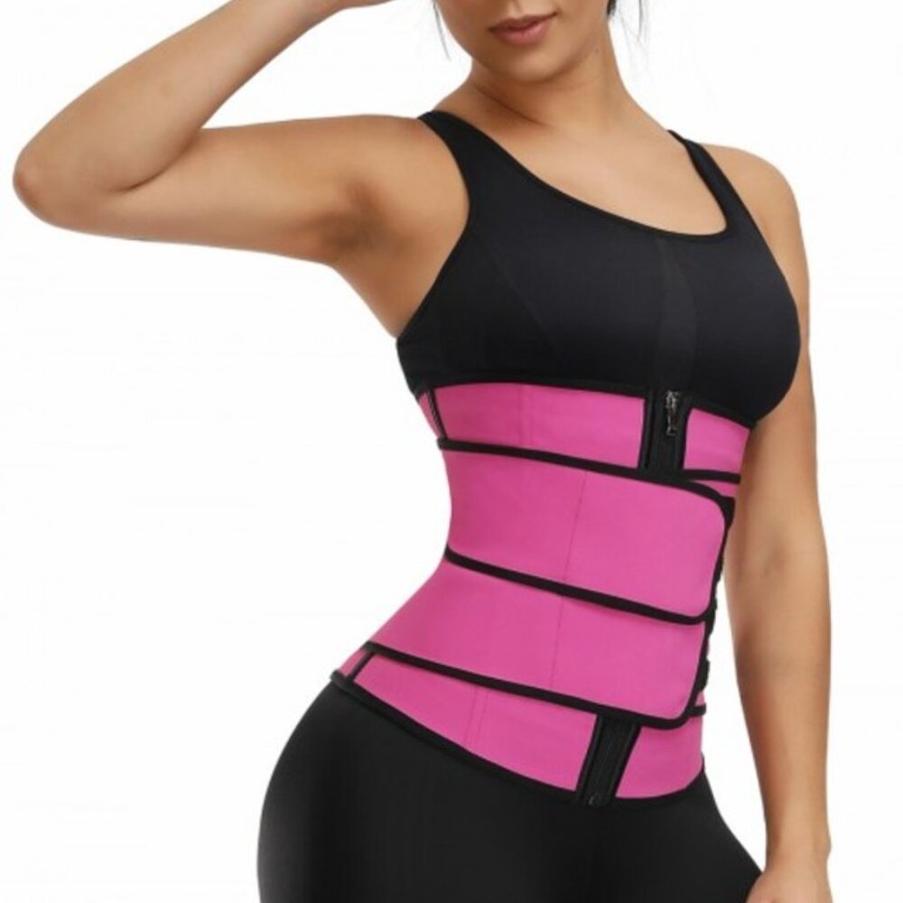 Neoprene Dual Compression Belts Waist Trainer Corset Cincher YKK Zipper Closure